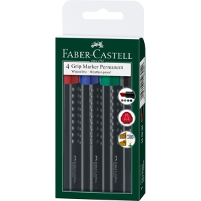 Faber Castell Grip Marker Permanent m. skr spids