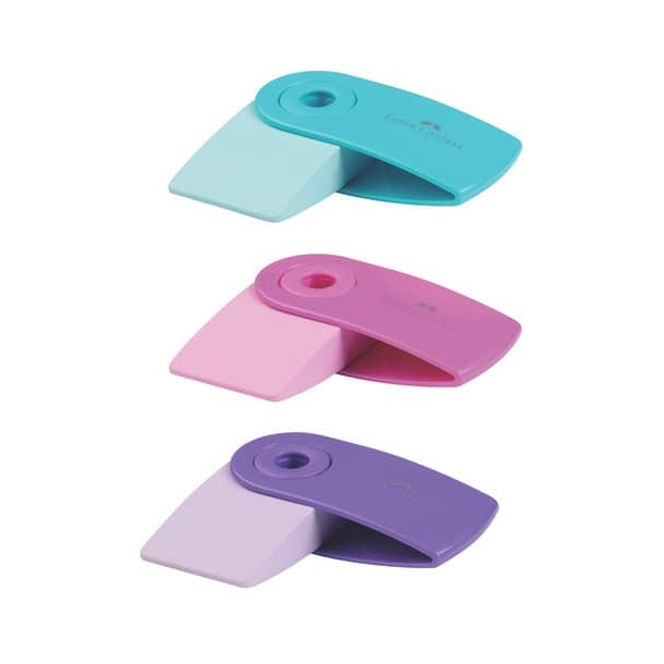 Faber Castell Mini Sparkle viskelder i plast omslag, pastel