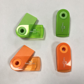 Faber Castell mini viskelder i plast omslag, transparent