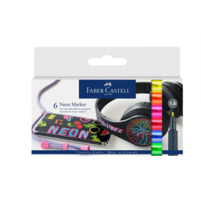 Faber Castell neon markers, 6 stk. 