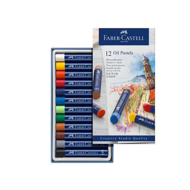 Faber Castell oliepastel, 12 stk.