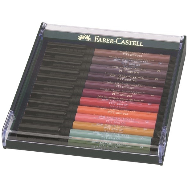 Faber Castell Pitt artist pen "Earth" 12 stk i gaveske