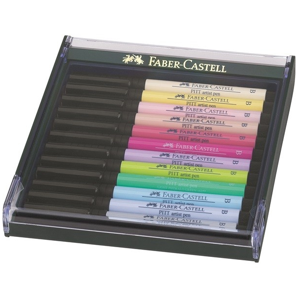 Faber Castell Pitt artist pen "Pastel" 12 stk i gaveske