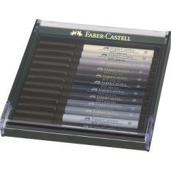 Faber Castell Pitt artist pen "Shades of grey" 12 stk i gaveske