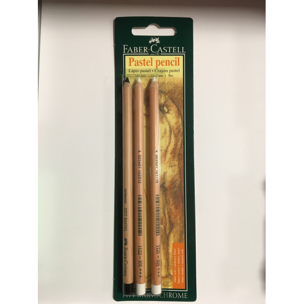 Faber Castell PITT Monochrome, pastel pencil, 3 stk.