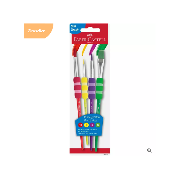 Faber Castell Soft Touch Pensler, 4 stk.