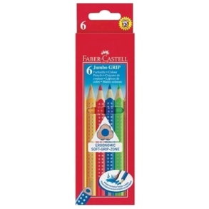 Faber Castell trekantet farveblyanter 6stk. Jumbo