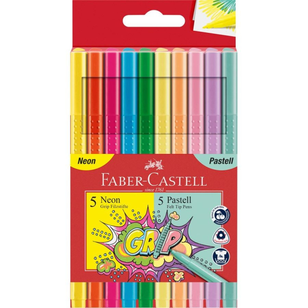Faber Castell tuscher med filtspids 10 stk.
