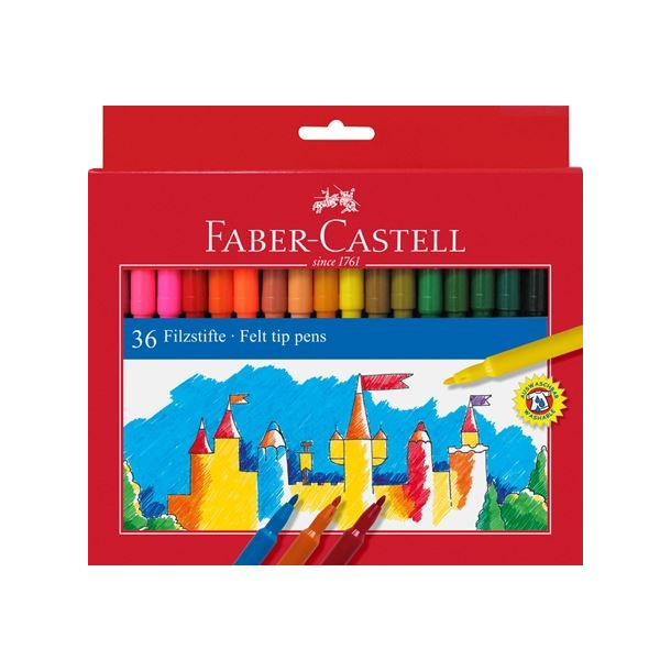 Faber Castell tuscher med filtspids 36 stk.
