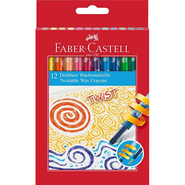 Faber Castell Twistable voks farvekridt 12 stk.