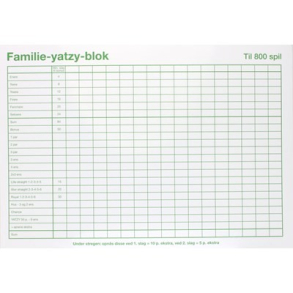 Familie Yatzy med 6 terninger - 3x BLOK A5