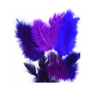 Fjer mix 18 stk lilla