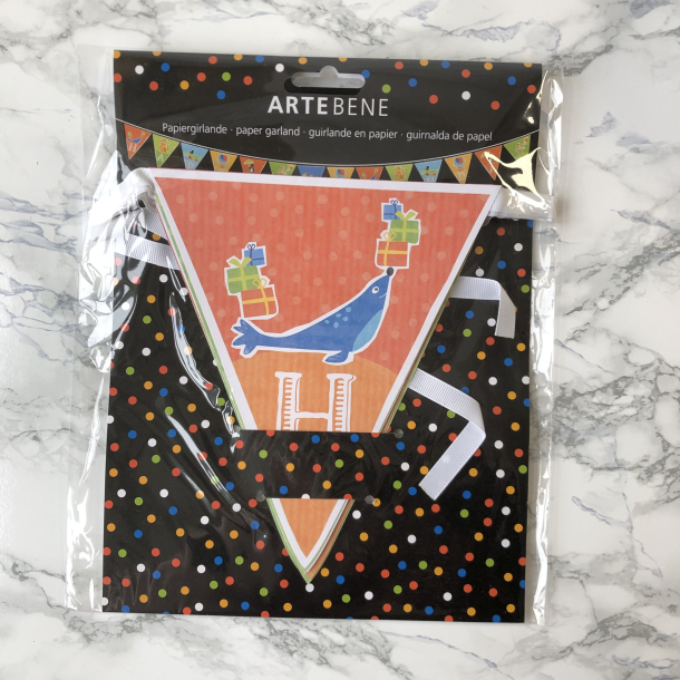 Flag guirlande, Happy Birthday, Slve