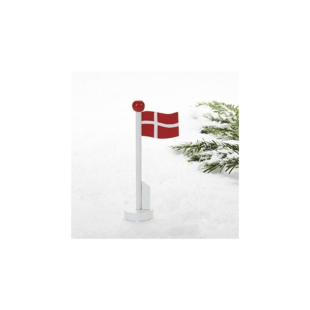 Flagstang, med dansk flag, tr, 14cm, 4 stk.