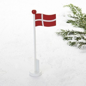 Flagstang, med dansk flag, tr, 20cm, 3 stk.
