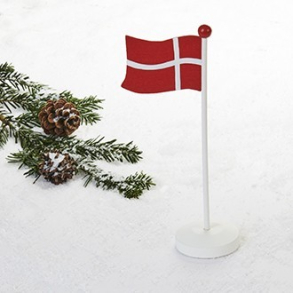 Flagstang, med dansk flag, tr, 25cm, 1stk.