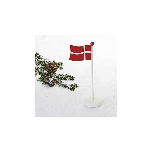 Flagstang, med dansk flag, tr, 25cm, 1stk.