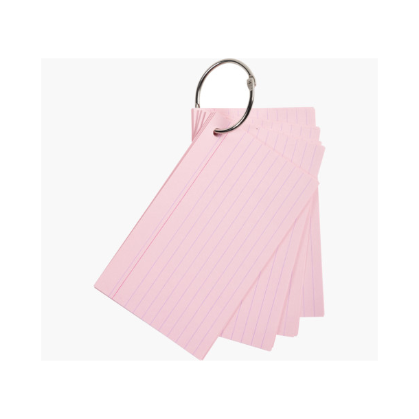 Flashcards, A6, Linieret, Pink