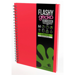 Flashy gecko skitseblok, scrapbog, koral pink