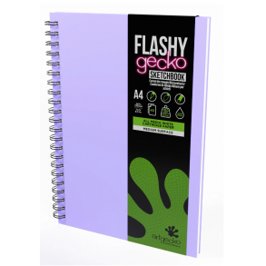 Flashy gecko skitseblok, scrapbog, lilla