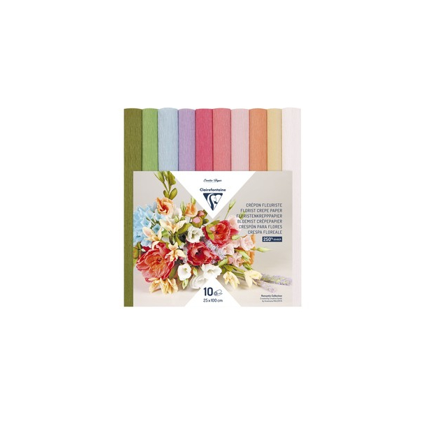 Pastel crepe papir, romantic, 10 ark