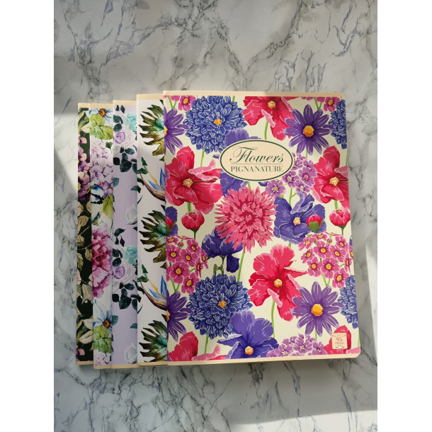 Flowers Pignanature Kladehfte, A4, Blomster