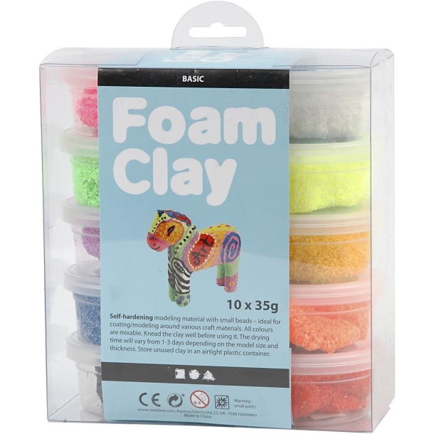 Foam Clay , ass. farver, basis, 10x35g