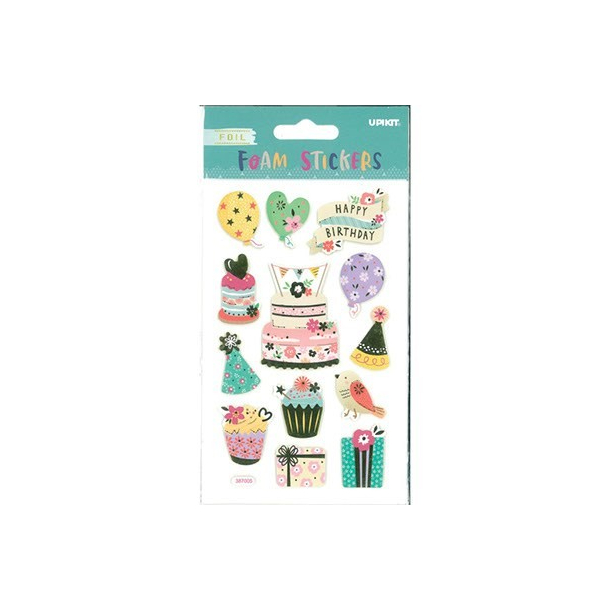 Foam Stickers Fdselsdag, 13 stk. 