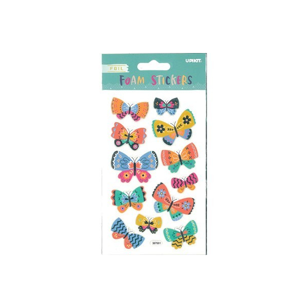 Foam Stickers Sommerfugle, 12 stk. 