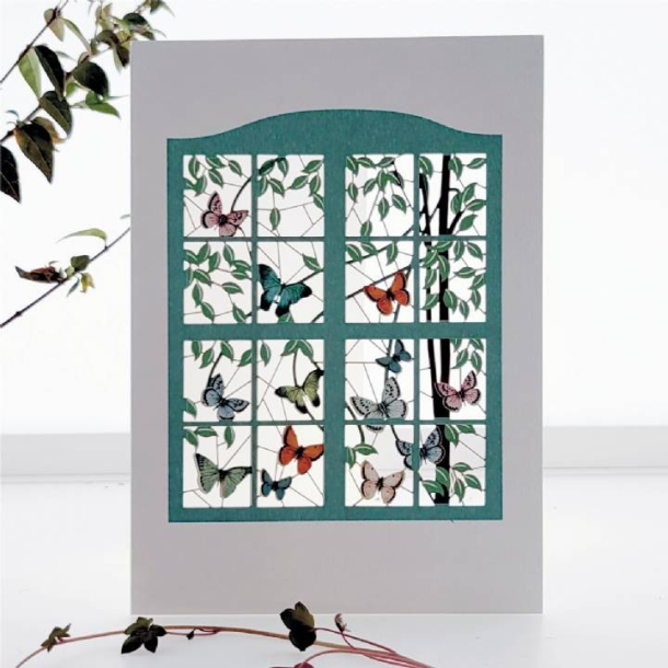 Forever Cards, Butterflies Through Shaped Window