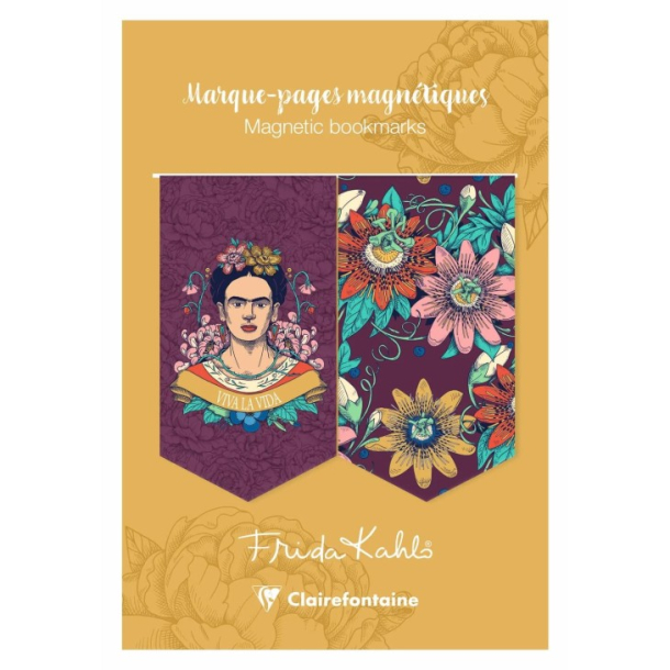 Frida Kahlo magnetiske bogmrker, gul, 2 stk.