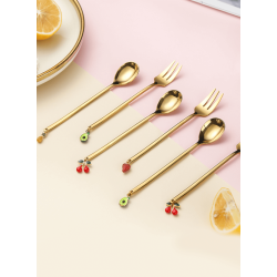 Frugt skeer, guld, 4 stk.