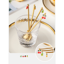 Frugt skeer, guld, 4 stk.