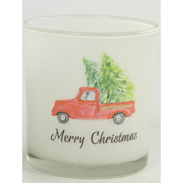 Fyrfadsstage merry christmas 2 ass. H:8 :7,5