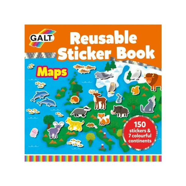 Galt Reusable Sticker Book, Maps