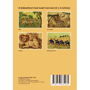 Gaveske Hans Scherfig - 8 dobbeltkort m. gul kuvert