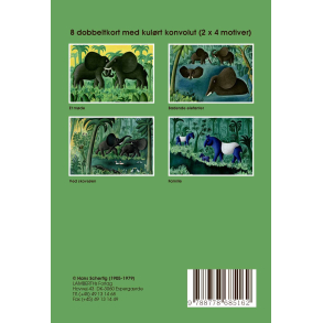Gaveske Hans Scherfig - 8 dobbeltkort m. lysegrn kuvert