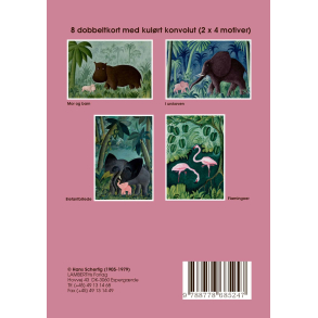 Gaveske Hans Scherfig - 8 dobbeltkort m. lyserd kuvert