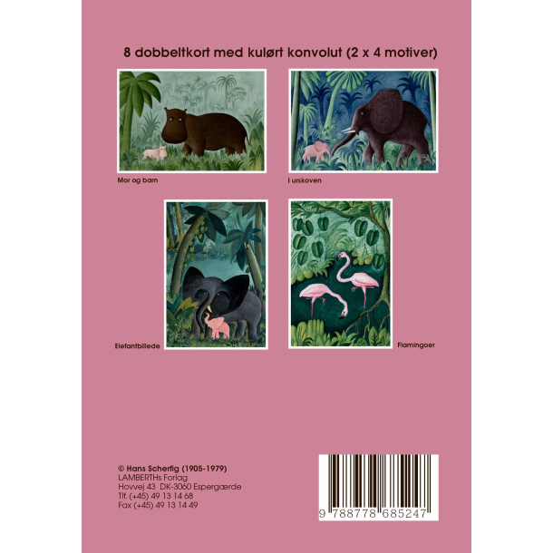 Gaveske Hans Scherfig - 8 dobbeltkort m. lyserd kuvert