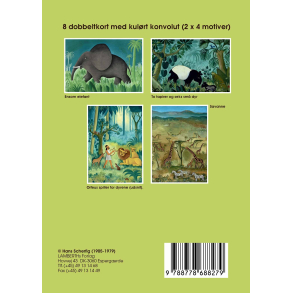 Gaveske Hans Scherfig - 8 dobbeltkort m. mrk tyrkis kuvert