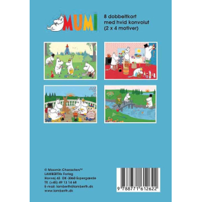 Gaveske Mumi lysebl - 8 dobbeltkort 