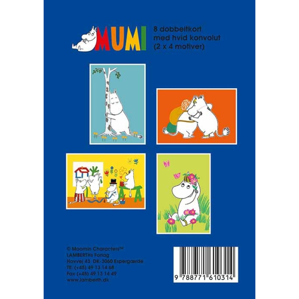 Gaveske Mumi mrkebl - 8 dobbeltkort 