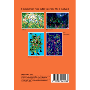 Gaveske Peggy Nille - 8 dobbeltkort m. orange kuvert