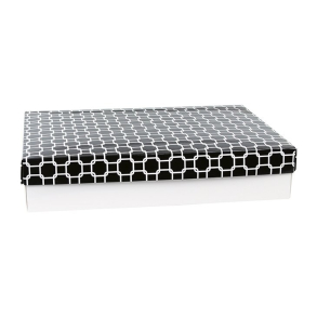 Gaveske, sort/hvid stor