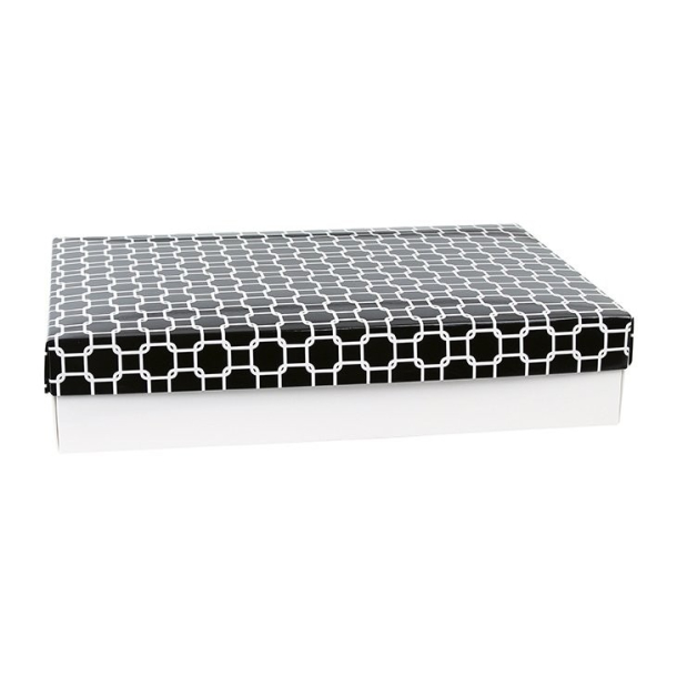 Gaveske, sort/hvid stor