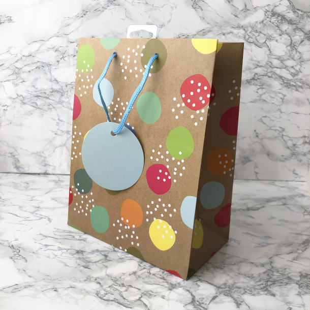 Gavepose, Kardus med farvede prikker