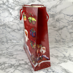 Gavepose med hank, Rd med julemand i skorsten, stor