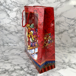 Gavepose med hank, Rd med julemand p slde, stor