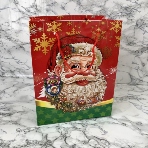 Gavepose med hank, Rd med julemand, lille