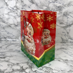 Gavepose med hank, Rd med julemand, lille